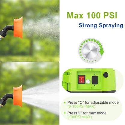 WFH Battery Powered Backpack Sprayer, 5.3 Gal, 100 PSI, 21V 2.6Ah Battery