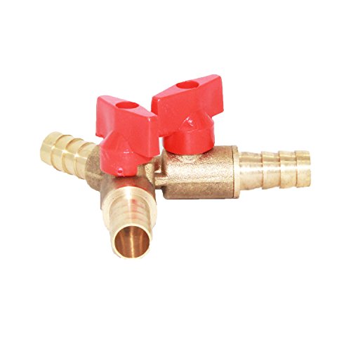 Joywayus 5/16" Hose Barb, Y shaped Type 3 way Union Intersection/Split Brass Shut off Ball Valve Fitting - size: 5/16"-1pcs