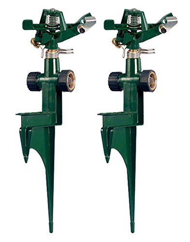 Orbit Zinc Impact Sprinkler on Metal Step Spike, 2-Pack, Green - 56351N - style: 2-Pack
