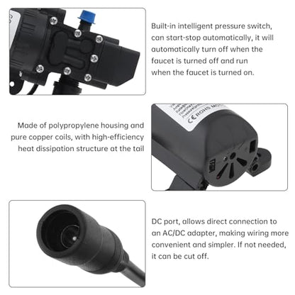 Electric Pressure Washer Pump Portable Intelligent 100W 160PSI 12V DC