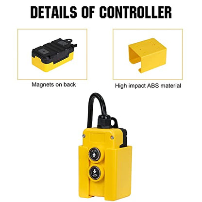 ECO-WORTHY 4 Wire Dump Trailer Remote Control Switch for Hydraulic Pump 12V DC for Lift Winch Dump Bed