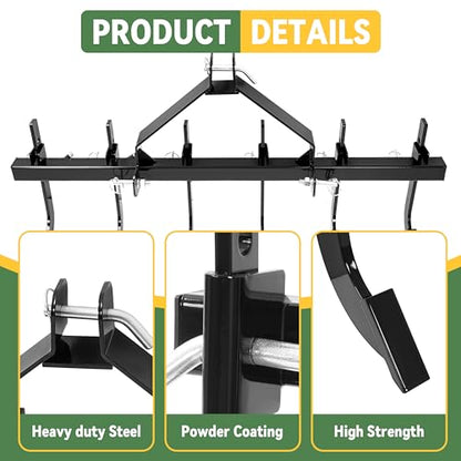 KUAFU 48" Chisel Plow Scarifier W/6 Shanks Compatible with CAT-0 Tractors