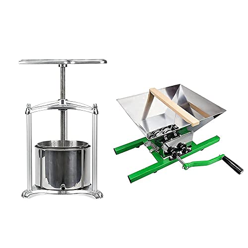 Fruit Wine Press and Crusher,100% Nature Apple&Grape&Berries Crusher Manual Juice Maker for Kitchen