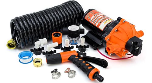 12V Washdown Pump Kit 7.5GPM 80PSI Self Priming for Marine RV Boat