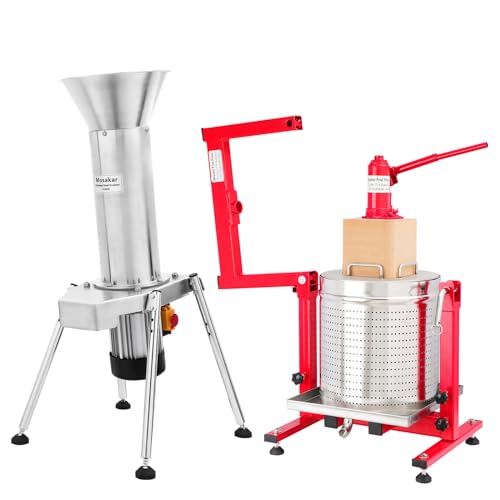 7.93 Gallon / 30L Hydraulic Fruit Wine Press and 1100W Apple Grinder Combo