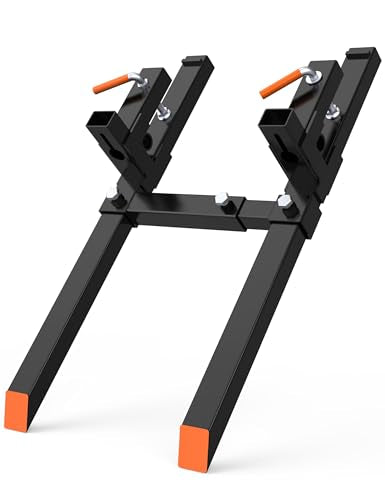 Garvee 43 Inch Clamp on Pallet Forks 2000 LBS Quick Attach Bucket Fork | ADJUSTABLE STABILIZER BAR: - size: 2000 LBS 43 inch