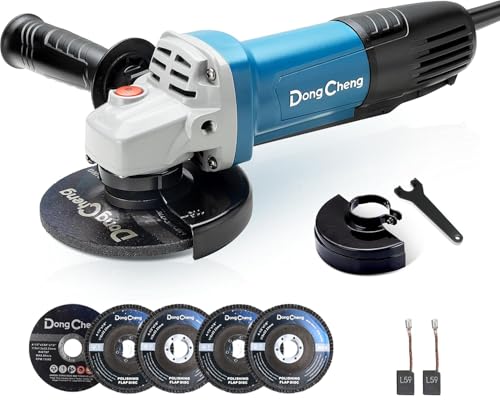 DongCheng Angle Grinder, 4-1/2 Inch 6.7A 800W 11800RPM Paddle Switch Electric Grinder with Cutting & Grinding Wheels for Metal Polishing Rust Removal