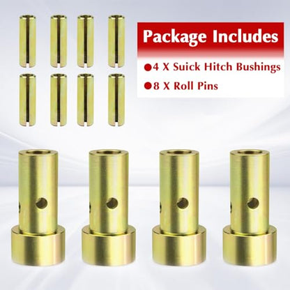 Quick Hitch Adapter Bushings Kits Compatible with Category I 3-Point Tractors Quick Hitch System 4PCS - size: 4PCS