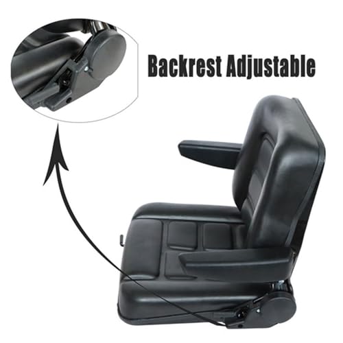 Lawn Mower Tractor Forklift Digger Seat Excavator Universal Adjustable Backrest Armrest For Most Of Heavy Mechanical Seat Such As Forklifts Fit For Toyota Dozers Aerial Lifts Floor Scrubbers Trenchers