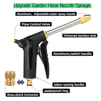 Upgraded Metal Garden Hose Nozzle Heavy Duty - color: Black