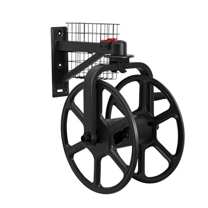 Liberty Garden Single Arm Navigator Hose Reel with Pull Up Latch, Black - style: Single Arm, Pull up Latch, Black