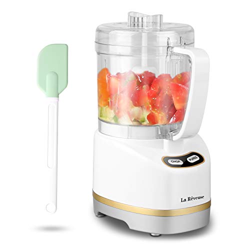 La Reveuse 2 Cup Mini Food Processor, Electric Chopper Small, White - color: White