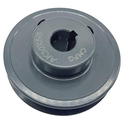 AK30-5/8 V Belt Pulley, 3.05 inch OD 5/8 Inch Bore, Cast Iron Material, AK Single Groove Mechanical v-Belt Pulleys for "4L" or "A" or "3L" Belts - size: 3.05 inch OD, 5/8 Inch Bore, style: 1 Groove