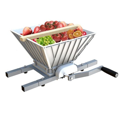 SQUEEZE master Fruit Apple Wine Classic Crusher -7 Litre/1.8Gallon Manual Grinder- Large Nylon Hoopper-Nylon Teeth-Silver - style: nylon hopper+nylon teeth