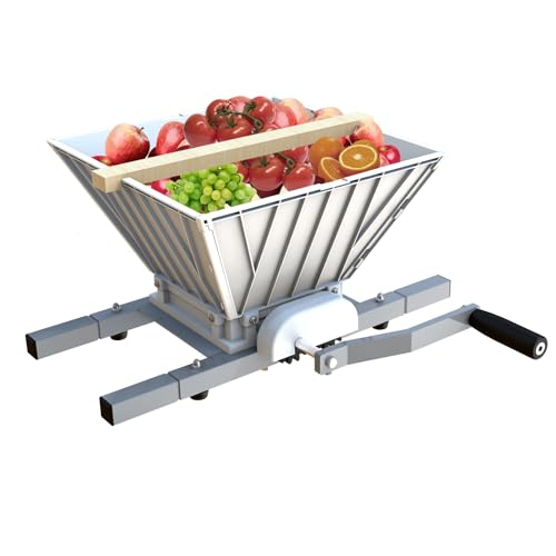 SQUEEZE master Fruit Apple Wine Classic Crusher -7 Litre/1.8Gallon Manual Grinder- Large Nylon Hoopper-Nylon Teeth-Silver - style: nylon hopper+nylon teeth