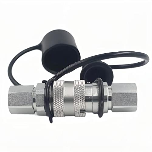 2-Sets ISO16028 1/4" Flat Face Hydraulic Quick Connect Coupling/Coupler Set W/Black Dust Cap 1/4'' NPT Thread - size: 2-Sets 1/4" NPT