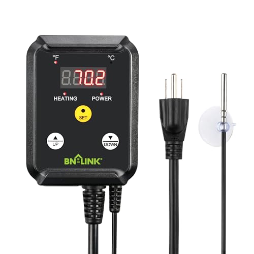 BN-LINK Reptile Thermostat Temperature Controller, Digital Heat Mat Thermostat for Seed Starting, Plant Germination, Greenhouse, Incubator, Brooder, Brewing, Reptiles Tank,40-108°F, 1000W, ETL Listed - size: Thermostat Only