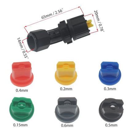 1set Spray Nozzle Tip Set 110 °Fan Shaped Nozzle Plastic Flat Fan Spray Tip 0.15-0.6mm Pore for Knapsack Sprayer Garden spray Agricultural Greenhouse Spray Equipment - size: SHAPE-A