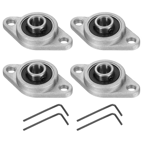uxcell 4pcs KFL08 Pillow Block Bearing 8mm Bore Bearing Units Zinc Alloy Flange Mounted Bearing Housing, P6(ABEC3) - size: KFL08