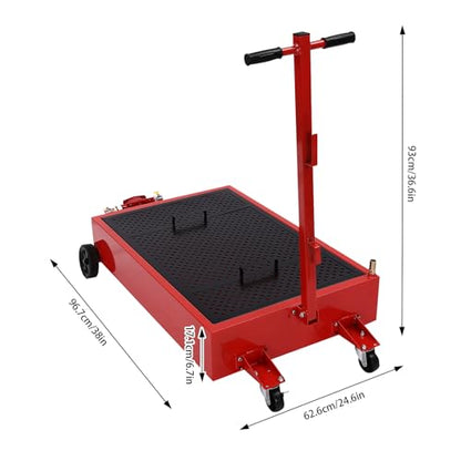20 Gallon Oil Drain Pan Low Profile Oil Drain Tank with Manual Rotary Pump & 7.2 Ft Hose Oil Drain Cart with Foldable T-Handle Oil Change Pan for Car, SUV, Truck - size: A-20 Gallon Oil Drain Pan Manual Pump