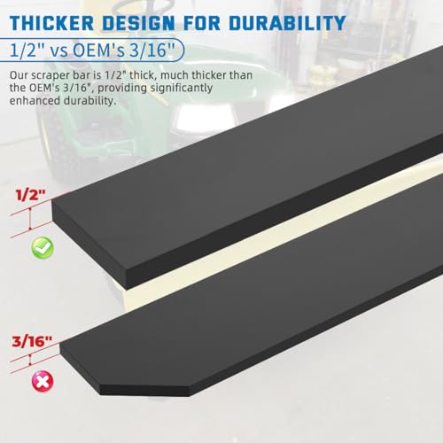 48" Universal Poly Snow Plow Cutting Edge, 1/2" Heavy-Duty Scraper Bar - size: 48 Inch