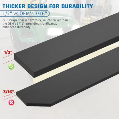 48" Universal Poly Snow Plow Cutting Edge, 1/2" Heavy-Duty Scraper Bar - size: 48 Inch