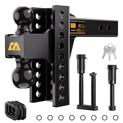 CAMMOO Adjustable Trailer Hitch for 2inch Receiver & 6 inch Rise/Drop Hitch - size: 2"x6"