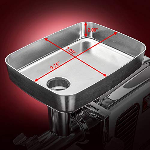 STX Turboforce II "Platinum" Heavy Duty Electric Meat Grinder & Sausage Stuffer: 6 Grinding Plates, 3 S/S Blades, 3 Sausage Tubes, Kubbe, 2 Meat Claws, Burger-Slider Patty Maker - Black - color: Black