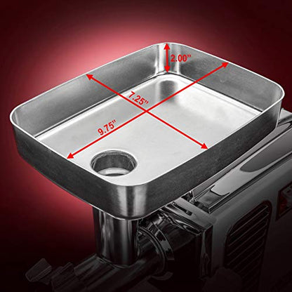 STX Turboforce II "Platinum" Heavy Duty Electric Meat Grinder & Sausage Stuffer: 6 Grinding Plates, 3 S/S Blades, 3 Sausage Tubes, Kubbe, 2 Meat Claws, Burger-Slider Patty Maker - Black - color: Black