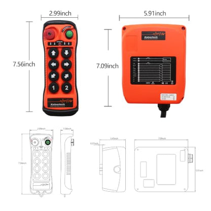 Q800 8-Button Single Speed Industrial Wireless Crane Hoist Remote Control - style: SY-U5G8-40AA