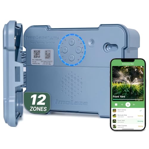 ImoLaza Outdoor Sprinkler Controller, 12-Zone Ultra WiFi Sprinkler Timer - color: Blue-12 Zone