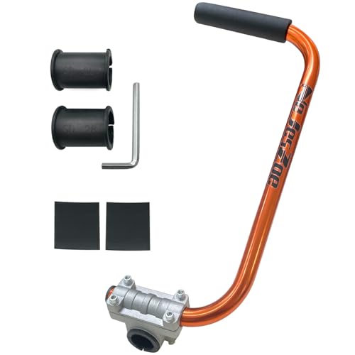 NeJesZoe Ergonomic Trimmer Handle Grip for Weed Wacker Extension Handle, Ergonomic String Trimmer Handle Lawn Trimmer Grips with Bracket Clamp for String Trimmer, Lawn Care, Landscaping (Orange) - color: orange