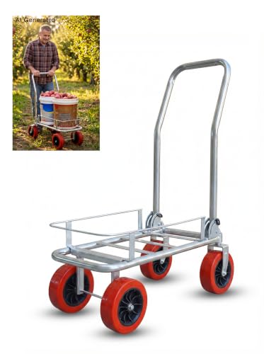 4-Wheel Foldable Garden Harvest Cart for Farm Orchard Greenhouse Use