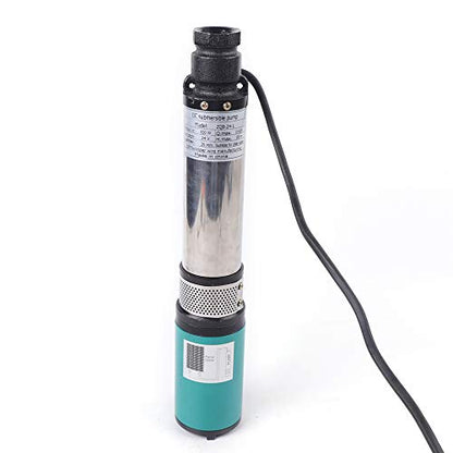 Electric Deep Well Solar Submersible Water Pump DC 24V 320W Farm Ranch Submersible Deep Bore Well Water Pump Pure Copper Motor 5000RPM 22 GPM Large Flow 82ft High Lift (24V 320W) - color: 24v 320w