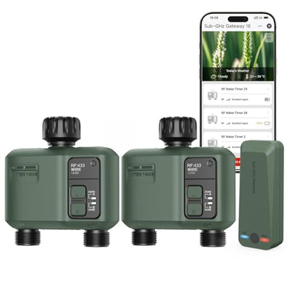 WiFi Water Timer 2 Zone for Garden Hose, 2-Pack - size: 2*2 Outlet