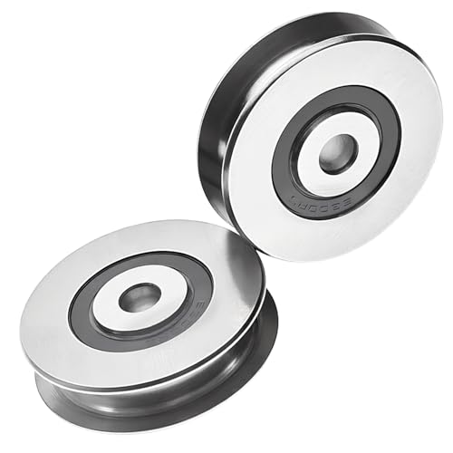 Stainless Steel Deep Groove Ball Bearings Pulley Metal Pulley Wheel Bearings Wheel Wire Rope Pulley for Lifting Guide, 8mm/0.3" Inner Dia Capacity 400kg/800 lbs (50mm/2inch) - size: 50mm/2inch