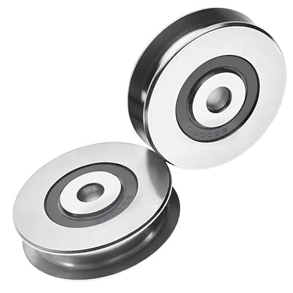 Stainless Steel Deep Groove Ball Bearings Pulley Metal Pulley Wheel Bearings Wheel Wire Rope Pulley for Lifting Guide, 8mm/0.3" Inner Dia Capacity 400kg/800 lbs (50mm/2inch) - size: 50mm/2inch