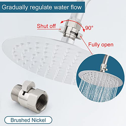 Midanya G1/2" Water Flow Control Shower Shut Off Valve,Brushed Nickel - color: Nickel