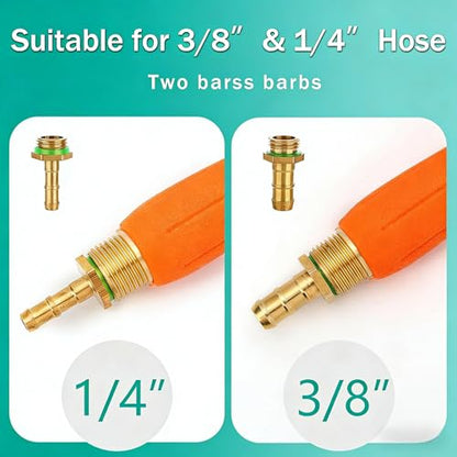 36 Inches All Metal Replacement Sprayer Wand,1/4" & 3/8" Brass Barb Sprayer Wand Replacement, Stainless Steel Sprayer Wand with Shut off Valve & 2 Hose Clamps (36 Inches Sprayer Wand)