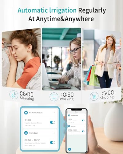 WiFi Hose Timer with Brass Inlet, Smart Water Timer 1 Zone, Sprinkler Timer w/WiFi hub for Remote Control via 2.4Ghz WiFi, Voice/App Controls with Alexa & Google Assistant, for Lawns Yards - size: WiFi Version Brass Inlet