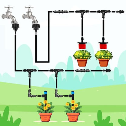 40 Pack Drip Irrigation 1/4" Barbed Cross Tee Fittings, Drip Line Barbed Cross Tee Connectors for 1/4 Inch Irrigation Tubing Micro Irrigation Connection Parts for Garden Sprinkler Systems - size: 1/4 Inch Cross-40P