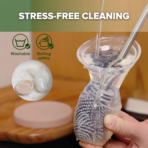 haakaa Manual Silicone Breast Pump with Cap (Blush) 4oz/100ml - color: Blush