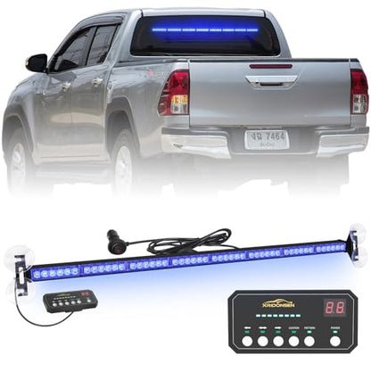 XRIDONSEN 35 inch Blue Emergency Lights 48 LED Traffic Advisor Light Bar - color: Blue