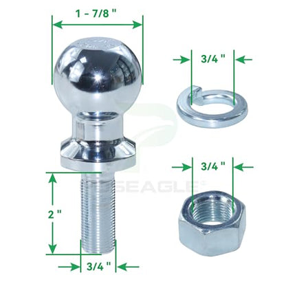 [Upgraded] Lawn Mower Trailer Towing Hitch, 1-7/8-Inch Diameter