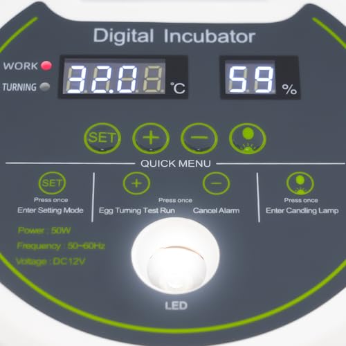 Bird Egg Incubator 33 Eggs, Poultry Quail Incubator, Automatic Temperature Control with Digital LED Display, Small Quail Brooder, for Parrot, Canary, Small Poultry & Bird Hatching - size: 33 Bird Eggs