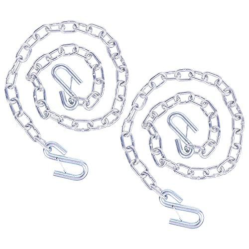 Trailer Safety Chain 1/4" x 48" Grade 30 Steel, 5000 lbs, 2PCS - size: 1/4" x 48"