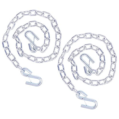 Trailer Safety Chain 1/4" x 48" Grade 30 Steel, 5000 lbs, 2PCS - size: 1/4" x 48"