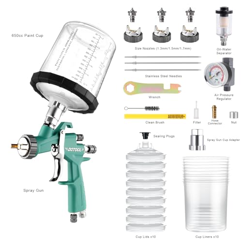 DOTOOL LVLP Air Spray Gun, Automotive Paint Gun Kit