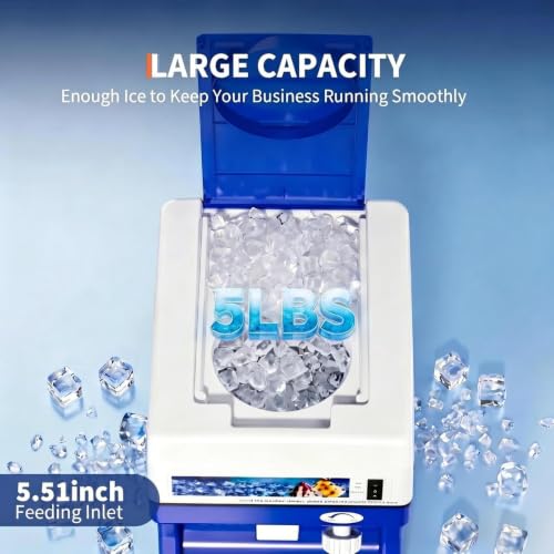 Commercial Shaved Ice Maker, 300Lbs/H Electric Ice Shaver with 5L Hopper