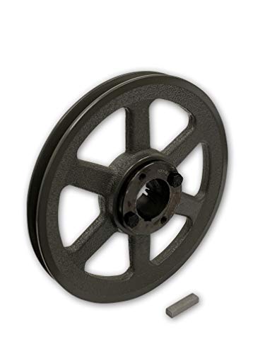 Single Groove 7.75" Cast Iron Electric Motor H Pulley/Sheave, Bushing Included, for 3/8" and 1/2" Top Width 3L/A/AK/4L/4LK Section V Belt, 1 Groove (1-3/8" Shaft / 1.375 Bore, AK79H) - size: 1-3/8" Shaft / 1.375 Bore